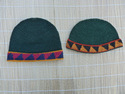 Green Earthtone Winter Hat Cotton Hand Made Fold U