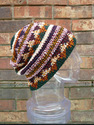 Cream Earthtone Winter Hat Cotton Hand Made Fold U