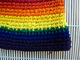 Medium Rainbow Stripes Winter Hat Hand Made Bowler