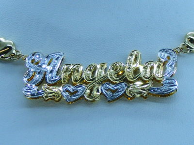 kisses xo hugs personalized nameplate necklace double