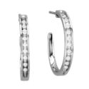 Genuine Natural Diamonds Hoop Earrings in Solid Go