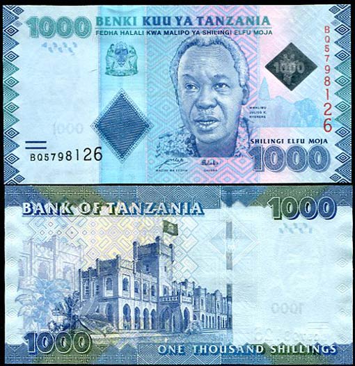 tanzania 1000 shillings 2011 pick 41 lot 10 banknotes unc