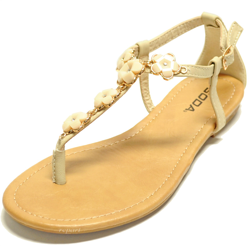 Beige shoes sandals t strap open toe causal summer