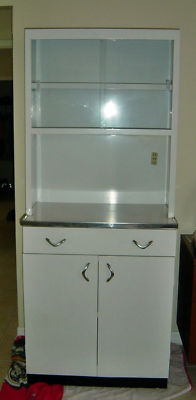 Vintage Metal white kitchen cabinet glass doors , ffortunate