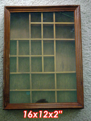 Vintage Wooden Shadow Box W Shelves Glass Door Ffortunate