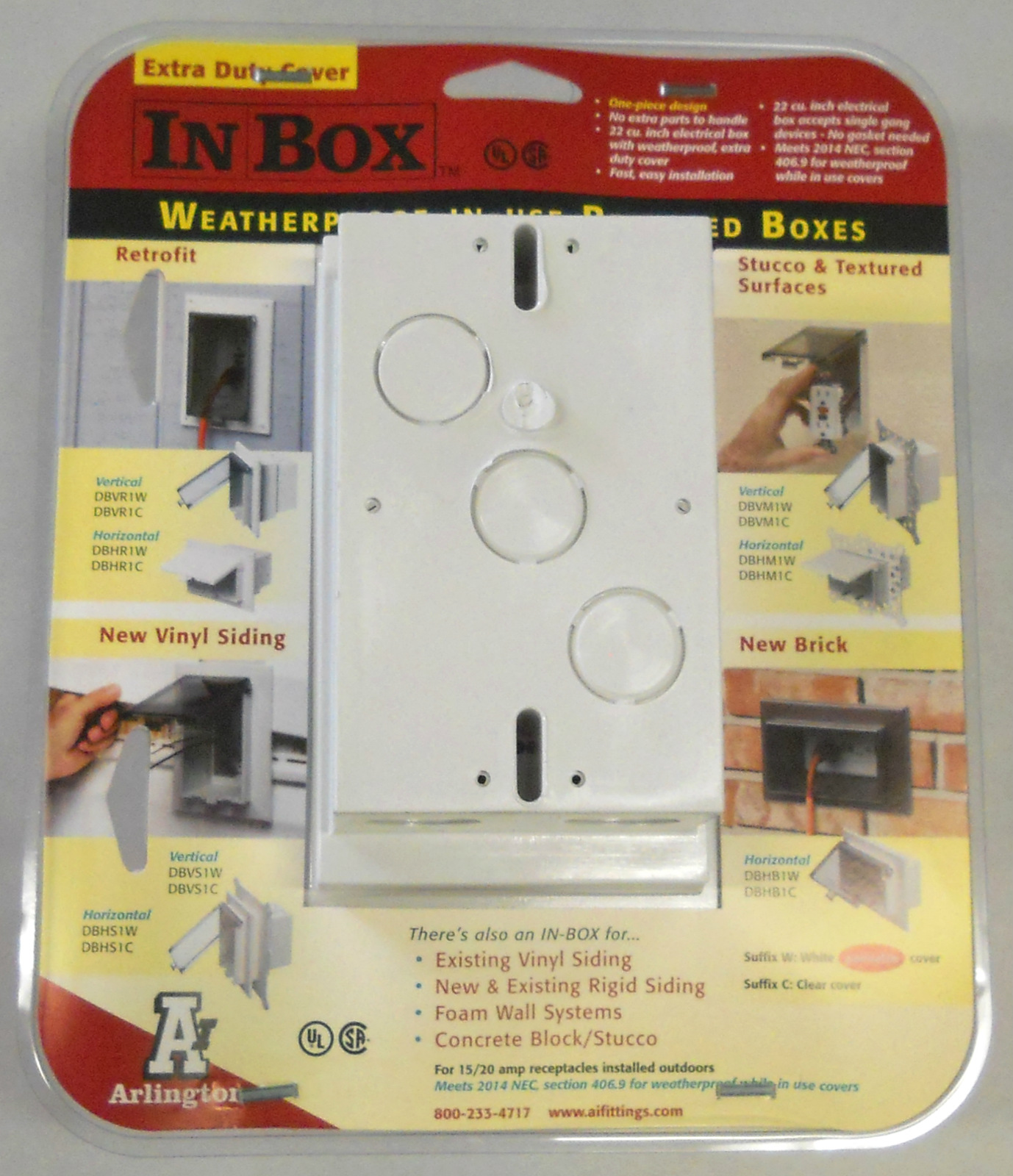 Arlington DBVS1C InBox™ Weatherproof Receptacle Boxs