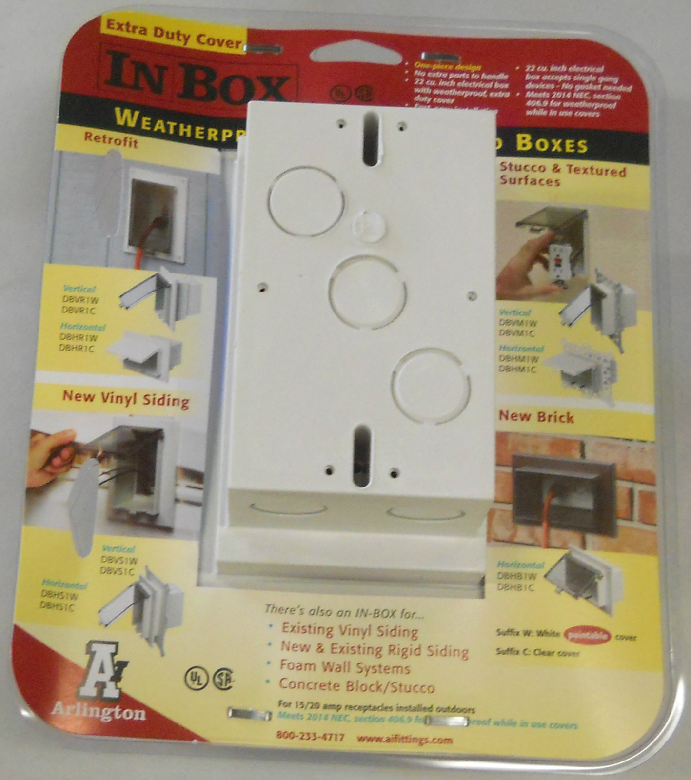Arlington DBVS1W InBox™ Weatherproof Receptacle Box