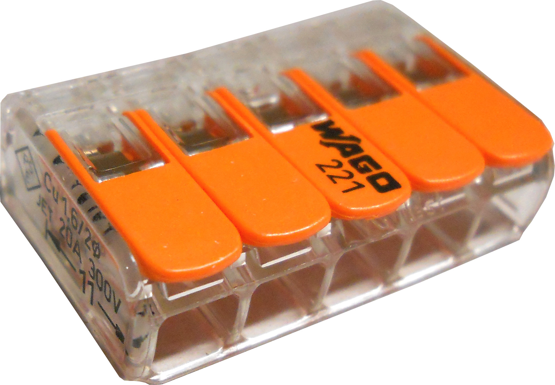 Wago 221415 LEVERNUTS 5 Conductor Compact Splicing Connectors Qty 25