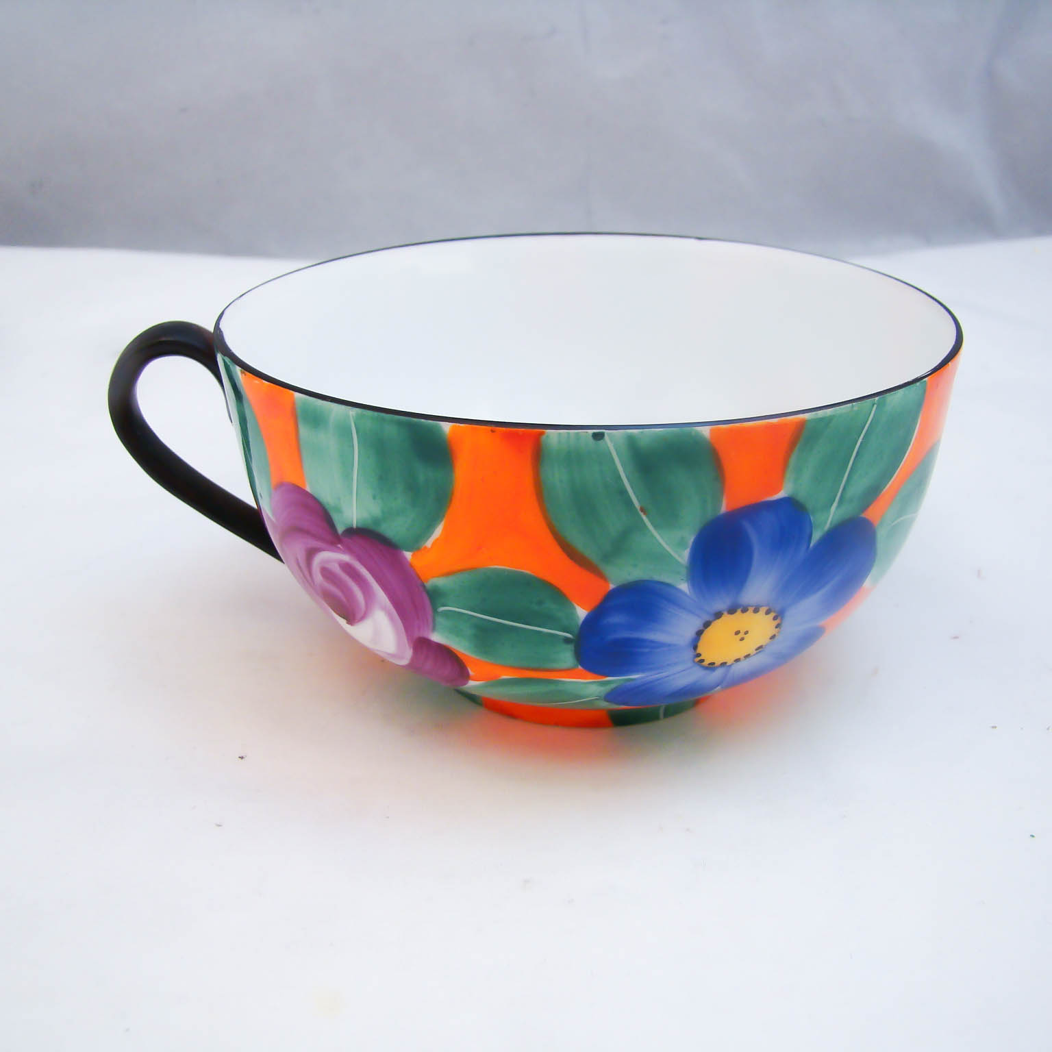 Phoenix China Czechoslovakia Handpainted Moravian Art Cup & Saucer Set