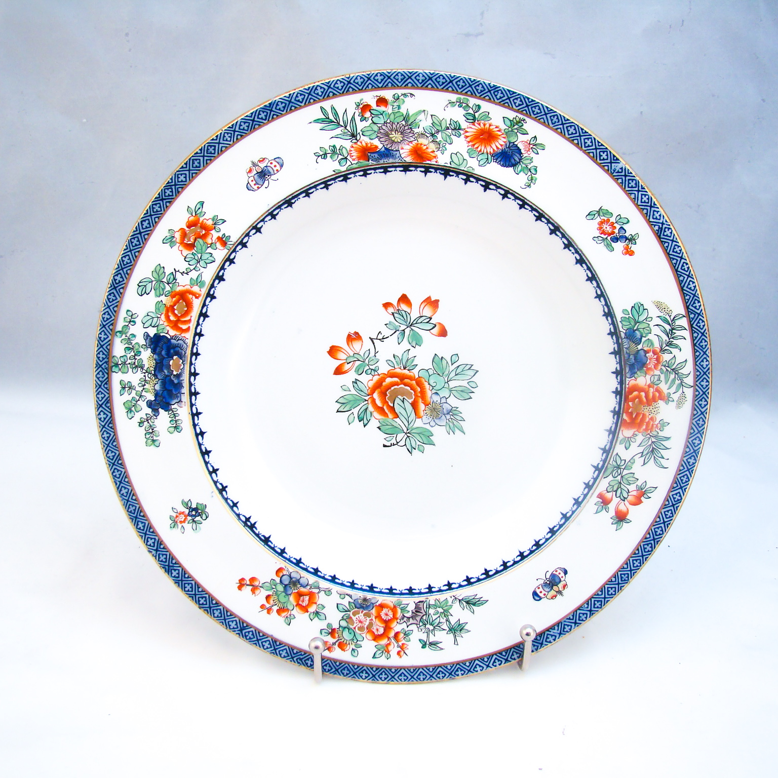 Booths Silicon China England BOO40 (Floral/Butterflies) Soup Bowl(s