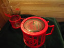 COKE RED BELL GLASSES AND HOLDERS 1985 GOOD++ SHAP