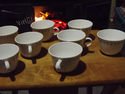 CORELLE CUPS BLUE SNOWFLAKE  SOLD EACH  I HAVE 8  