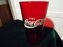 RED COCA COLA COKE TUMBLER BEAUTIFUL LETTERS CLEAR