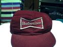 VINTAGE BUDWEISER RED CORDUROY HAT BEAUTIFUL 70'S 