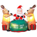 Gemmy 5-1/2' Inflatable Santa and Deer Playing Pok