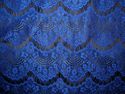 KENSIE Bright Blue Scalloped Illusion Lace Dress P