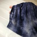 ANA Blue White Tie Dye Ruched Sleeve Modal Soft T 