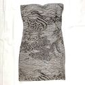 FIOFIO Animal Leopard Gray Silver Ruched Bodycon S