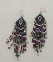 Red White Blue Green Fringe Earrings