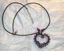 Crystal Heart Pendant w/Leather Cord Necklace [cho