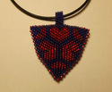 Beaded Heart Pendant patterned peyote triangle, un