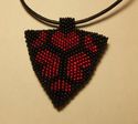 Beaded Heart Pendant patterned peyote triangle, un