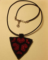 Beaded Heart Pendant patterned peyote triangle, un