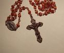 Burnt Sienna Fiber Optic Cats Eye Rosary