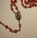 Burnt Sienna Fiber Optic Cats Eye Rosary