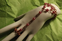 Coral Glass Beads Copper Chainmaille Ring Bracelet