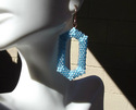 Elongated Hexagon Shaped Peyote Dangling Earrings