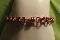 Fuchsia Glass Beads Copper Chainmaille Ring Bracel