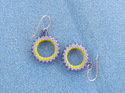 Lavender, Purple, Yellow Hoop Dangling Earrings