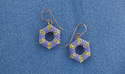 Purple Yellow Hexagon Peyote Beaded Earrings