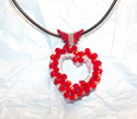 Crystal Heart Pendant w/Leather Cord Necklace [cho