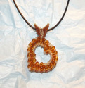 Crystal Heart Pendant w/Leather Cord Necklace [cho