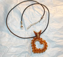 Crystal Heart Pendant w/Leather Cord Necklace [cho