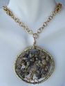 Yellow Turquoise "Tree of life" Pendant Necklace [
