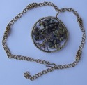 Yellow Turquoise "Tree of life" Pendant Necklace [