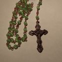 Apple Green Fiber Optic Cats Eye Rosary