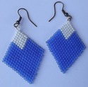 White and Blue Dangling/Drop Earrings [DSCF7030]