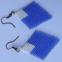 White and Blue Dangling/Drop Earrings [DSCF7030]