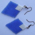 White and Blue Dangling/Drop Earrings [DSCF7030]