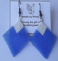 White and Blue Dangling/Drop Earrings [DSCF7030]