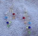 Chakra Fiber Optic Cat's Eye Beads Dangling From S