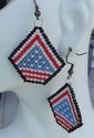 Red White and Blue Dangling/Drop Earrings [DSCF702