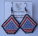 Red White and Blue Dangling/Drop Earrings [DSCF702