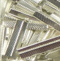 30x7mm 1-1/8 Inch Textured Silver Plated Brass Rib