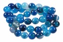 6mm Blue Stripe Agate Round Beads