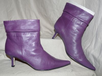 purple kitten heel boots